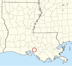 Location of the Chitimacha Reservation in Louisiana