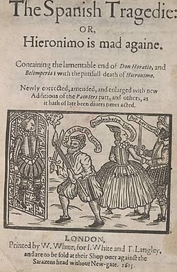 Title page of The Spanish Tragedy by Thomas Kyd
