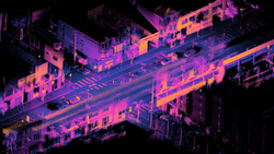 A point cloud generated from a moving car using a single Ouster OS1 lidar
