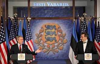 President Toomas Hendrik Ilves and President George W. Bush, in Estonia 2006