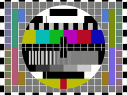 Simulated strong Hanover bars shown on a Philips PM5544 test pattern. Note: Hanover bars can only be seen by viewing the full-size image