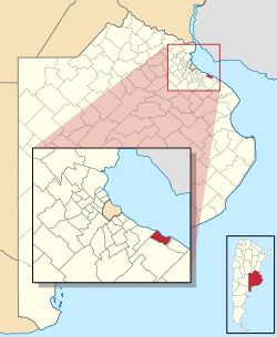 Approximate location of Ensenada de Barragán near La Plata and Buenos Aires on the River Plate.