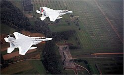 Israeli Air Force F-15 Eagle fighters overflying Auschwitz Concentration Camp, 2003