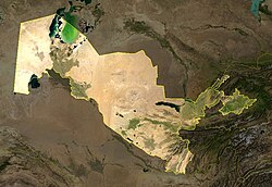 Satellite image of Uzbekistan (March 2005)