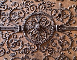 Sanctuary ring on a door of Notre-Dame de Paris (France)