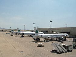 Three MEA A321s parked at the West Wing