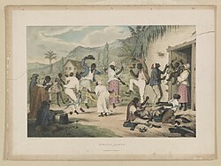 Lithograph of Afro-Trinidadians in the mid-19th century