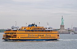 The Staten Island Ferry shuttles commuters between Manhattan and Staten Island.
