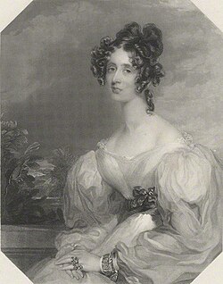 Lady Elizabeth Grey (d.1880), wife of John Crocker Bulteel (1793–1843) of Fleet, engraving by Henry Bryan Hall, after William Say, published 1841; National Portrait Gallery, London, NPG D32379
