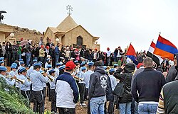 Pilgrims commemorating the 94th anniversary of the genocide in Margadeh