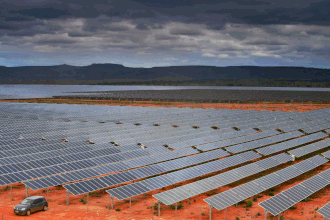 Pirapora Solar Complex on the side of the São Francisco River.