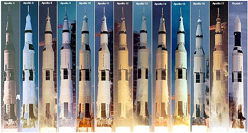 All Saturn V launches, 1967–1973