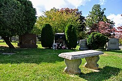 Louis Armstrong's grave at Flushing Cemetery in Queens, New York City