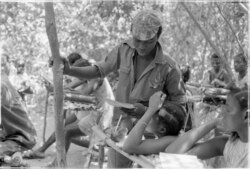 Teacher and pupils in liberated Guinea-Bissau, 1974