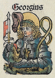 George depicted in the Nuremberg Chronicle of 1493