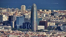 Torre Glòries and the 22@ business district in Barcelona