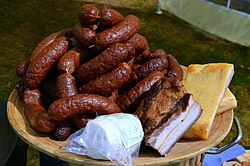 Kielbasa sausages; meat and pork consumption per capita in Poland is high