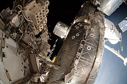 S0 truss steel mount structure connecting to the US lab