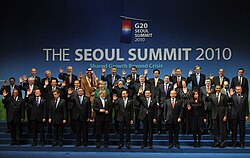 South Korea became the first non-G7 chair of the G-20 when it hosted the 2010 Seoul summit.[119]