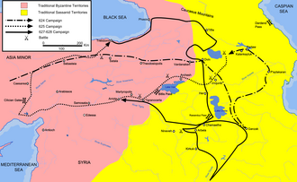 Campaigns of Heraclius in 624, 625, and 627–628 through Armenia, Anatolia, and Mesopotamia
