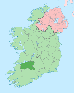 The island of Ireland, showing location of County Limerick.