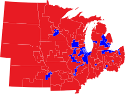 Midwestern U.S. representatives by party for the 118th Congress