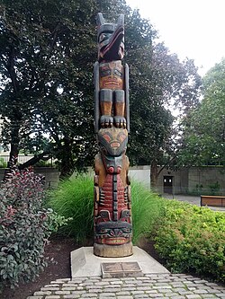 A totem pole in Ottawa, Ontario, Canada