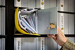 An American post office box full of mail