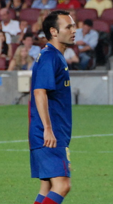 Iniesta during the 2008 Joan Gamper Trophy