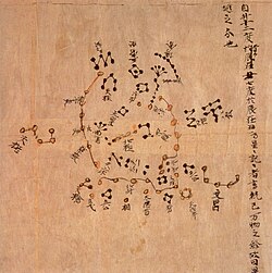 The Dunhuang map, a star map showing the North Polar region. China circa 700.
