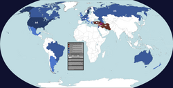 Worldwide population changes of the Assyrian population, showing a steep decline in areas where Assyrians lived historically, however a sharp increase in the overall population of the Assyrian diaspora.