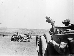 1st Australian Light Armoured Car Patrol on the coast road west of Mount Carmel