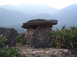 A dolmen erected by Neolithic people in Marayur