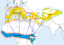 Distribution map of subspecies