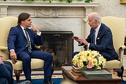 President Lacalle Pou with U.S. President Joe Biden