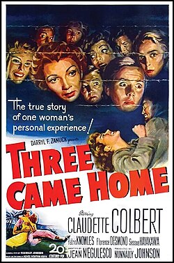 Three Came Home, a 1950 Hollywood film based on the memoir of Agnes Newton Keith life in Sandakan, North Borneo (present-day Sabah) during World War II[80]
