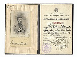 Italian identity card from 1941