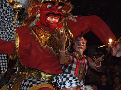 Ogoh-ogoh procession on the eve of Nyepi