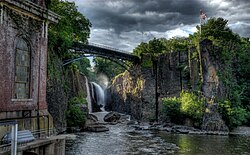 The Great Falls of the Passaic River in Paterson, which was dedicated as a National Historical Park in November 2011, incorporates one of the largest waterfalls on the U.S. East Coast.[98]