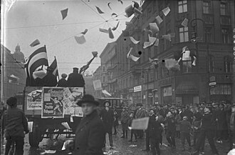 The German People's party flying the Reichsflagge, campaigning for the Reichstag election of December 1924