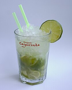 Caipirinha, a Brazilian cocktail, of São Paulo origin