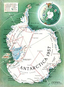 1957 poster of Antarctica IGY projects