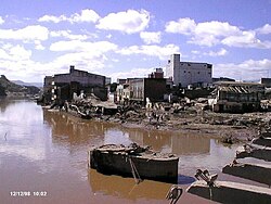 Part of the massive damage caused by Hurricane Mitch in Tegucigalpa, 1998