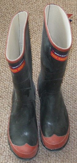 Skellerup Red Band rubber knee boots popular in New Zealand