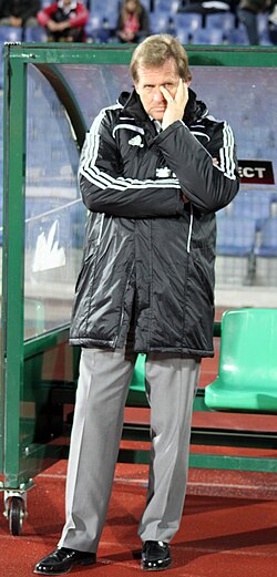 Schuster before a match of Beşiktaş against CSKA Sofia, 2010