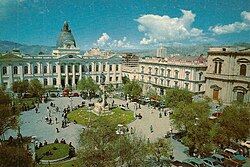 Plaza Murrillo, the city's main square, seen in 1987.