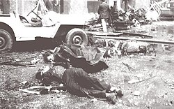 Civilian casualties after the air attack and massacre on Plaza de Mayo, June 1955