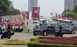 Motorcade transporting Russian President Vladimir Putin in Pyongyang, 19 June 2024
