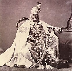 The Maharaja of Rewa, Raghuraj Singh Ju Deo Bahadur in 1877