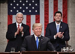 President Donald Trump delivers his 2018 State of the Union Address before Congress.